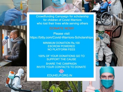Covid Warriors scholarship for children of those who lost their lives to Covid